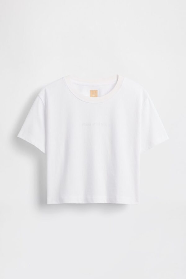 GAP X BEIS Cropped Graphic T-Shirt in Optic White